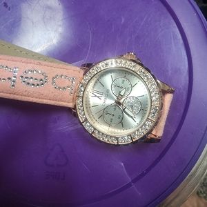2 Bebe watches, pink never worn, silver used
